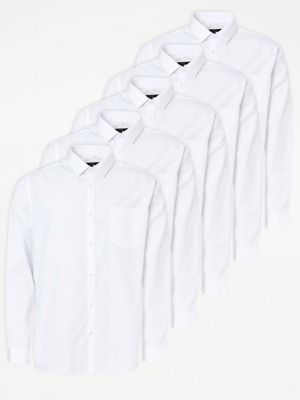 White Slim Fit Long Sleeve Shirts 5 ...